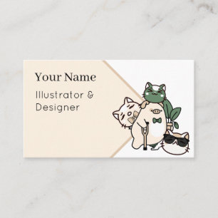 Pig with Axillary Crutch, Prosthetic and Cat Frien Business Card