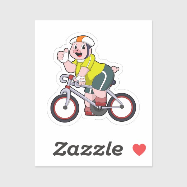 Pig with Bicycle & Helmet (Sheet)