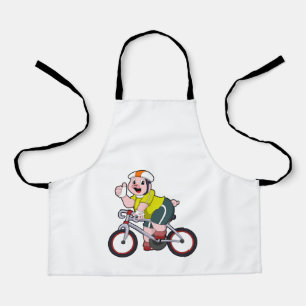 Pig with Bicycle & Helmet Apron
