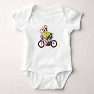 Pig with Bicycle & Helmet Baby Bodysuit