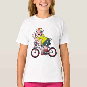 Pig with Bicycle & Helmet T-Shirt