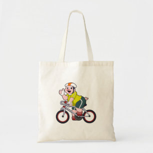 Pig with Bicycle & Helmet Tote Bag
