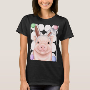 Pig with bunny ears and Easter eggs T-Shirt