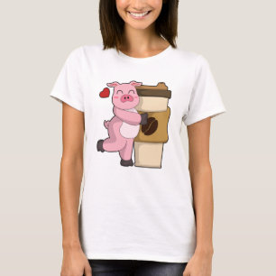 Pig with Coffee to go T-Shirt
