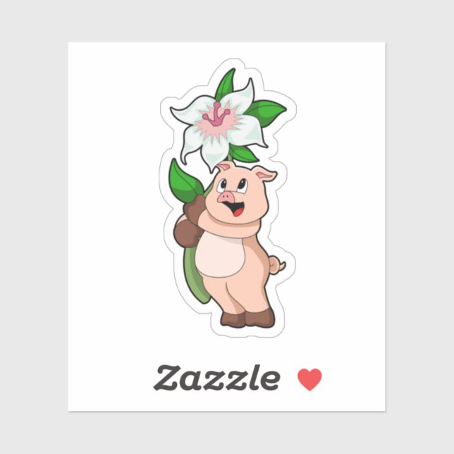 Pig with Flower Lily (Sheet)