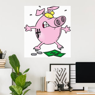 Pig With Money Poster