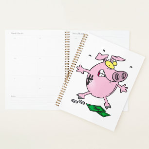 Pig With Money Spiral Planner