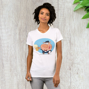 Pig With Pint of Foaming Beer Womens T-Shirt