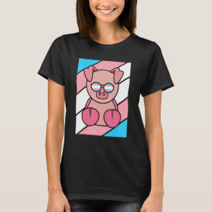 Pig With Pride Transgender Flag Lgbtq Proud Ally P T-Shirt