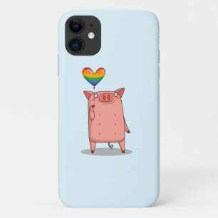 Pig With Rainbow Balloon iPhone 11 Case
