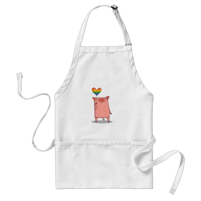 Pig With Rainbow Balloon Standard Apron (Front)