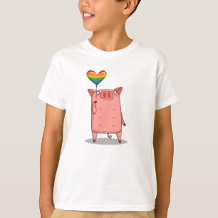 Pig With Rainbow Balloon T-Shirt