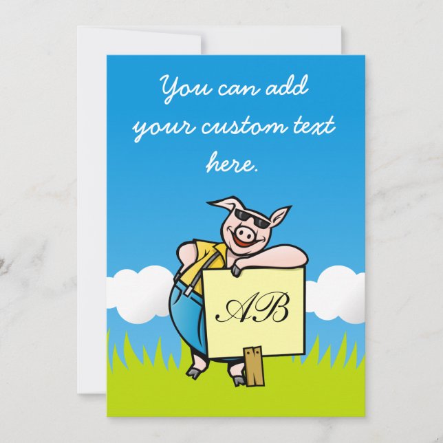 Pig with Sign (Front)