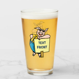 Pig with Sign Glass