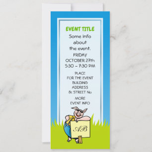 Pig with Sign Invitation
