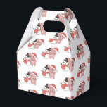 Pig With Snowman In Winter For Christmas Favor Box<br><div class="desc">Pig with a snowman in winter for Christmas - a snowman for winter and Christmas. A winter greeting in the cold season for the holidays. Christmas pig with snowman.</div>