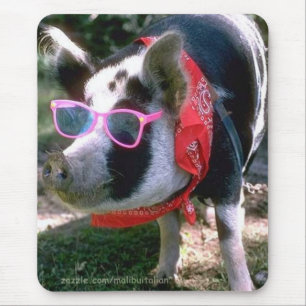 Pig With Sunglasses And Bandanna Mouse Pad