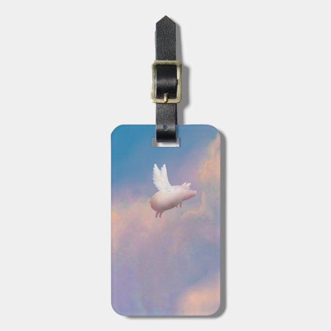pig with wings luggage tag (Front Vertical)