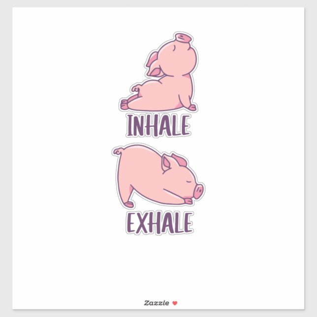 Pig Yoga Cute Pigs Doing Sport inhale exhale (Sheet)