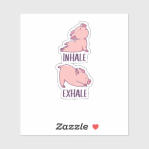 Pig Yoga Cute Pigs Doing Sport inhale exhale