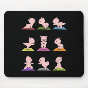 Pig Yoga Funny Piglets In Yoga Poses Sports Tee Mouse Pad