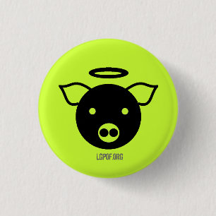 PiGcasso Art Exhibit - Angel Piggy 3 Cm Round Badge