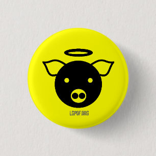 PiGcasso Art Exhibit - Angel Piggy 3 Cm Round Badge