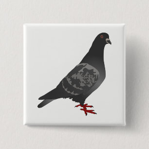 Pigeon 15 Cm Square Badge