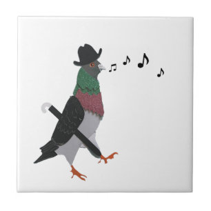 Pigeon About Town Ceramic Tile