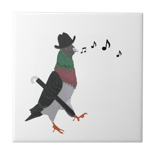 Pigeon About Town  Ceramic Tile (Front)