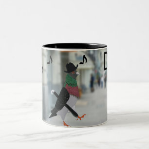 Pigeon About Town Editable Funny Father’s Day Two-Tone Coffee Mug