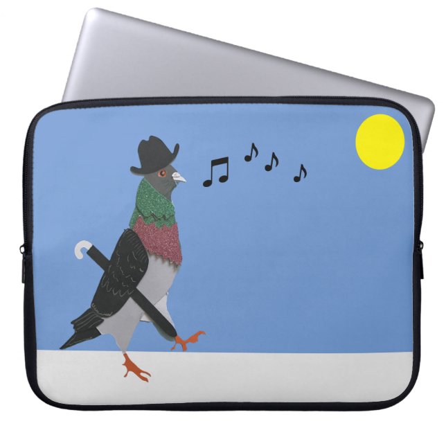 Pigeon About Town Laptop Sleeve (Front)