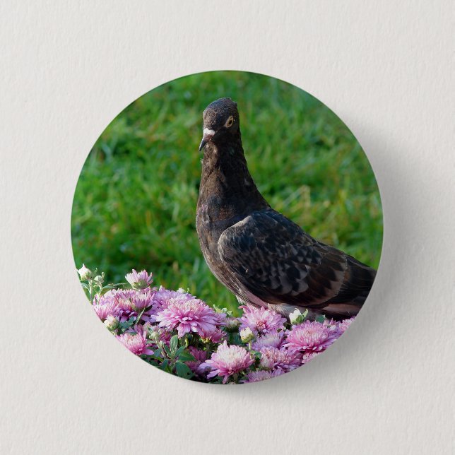 Pigeon and Mums 6 Cm Round Badge (Front)