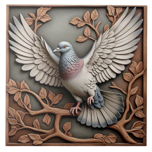 Pigeon - Arts And Crafts Ceramic Tile