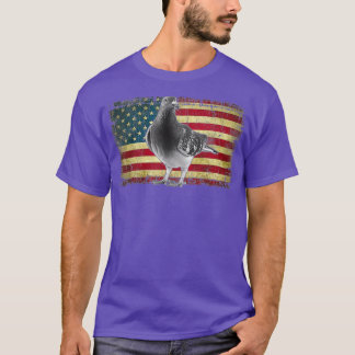 Pigeon Bird American Flag 4th of July USA T-Shirt