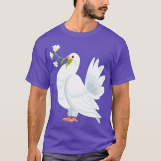pigeon bird carrying flowers in beak 2 T-Shirt