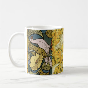 Pigeon Blue Yellow Fish Art Nouveau Coffee Mug
