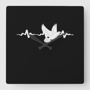Pigeon Carrier Pigeon Heartbeat Square Wall Clock