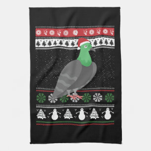 Pigeon - Christmas Pigeon Ugly Christmas Tea Towel