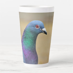 pigeon Colourful Feather Bird Photography Portrait Latte Mug