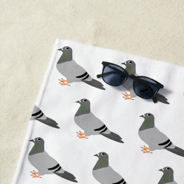 Pigeon Design Beach Towel (In Situ)