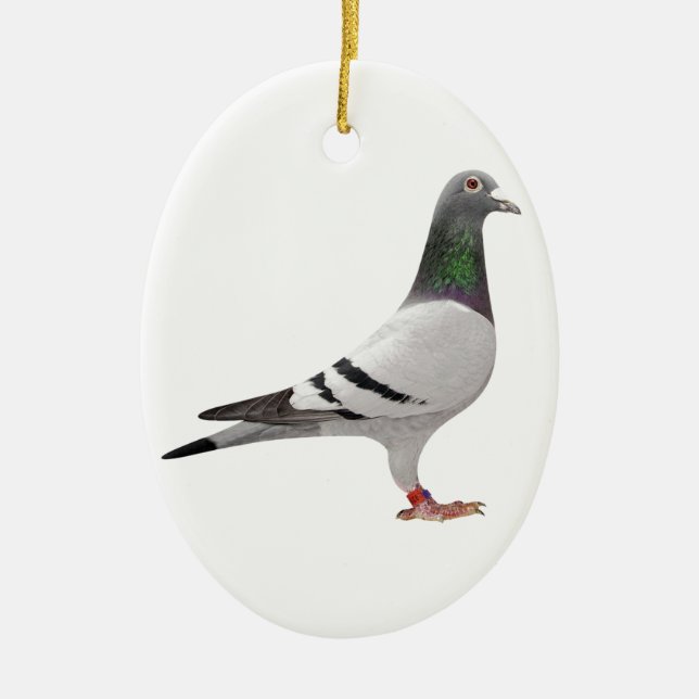 pigeon design ceramic tree decoration (Front)