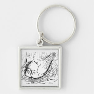 Pigeon Family Key Ring