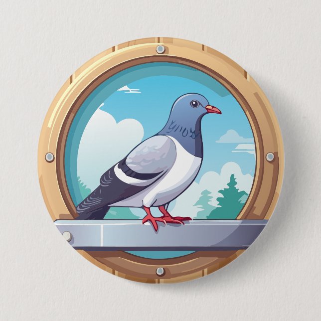 Pigeon Fancier 7.5 Cm Round Badge (Front)