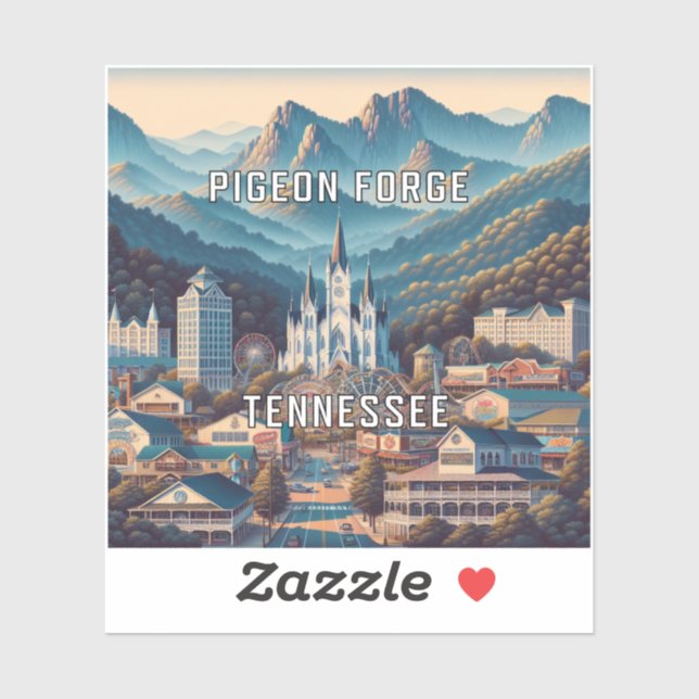Pigeon Forge Tennessee 3 Inch Vinyl Sticker (Sheet)