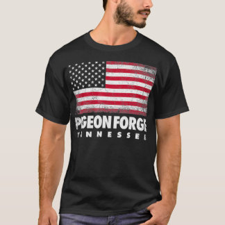 Pigeon Forge Tennessee 4th of July American Flag T-Shirt