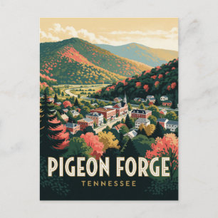 Pigeon Forge Tennessee Mountain Valley Scene Postcard