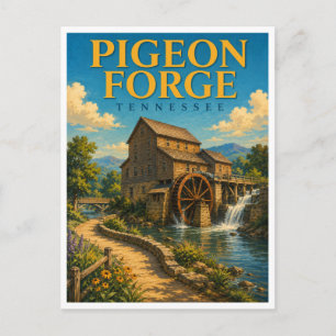 Pigeon Forge Tennessee Old Mill GeoSaga Postcard