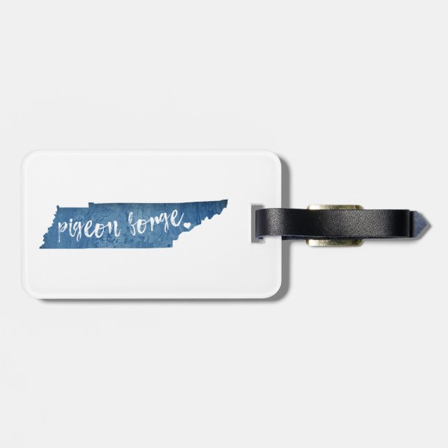 Pigeon Forge Tennessee Wood Grain Luggage Tag (Back Horizontal)