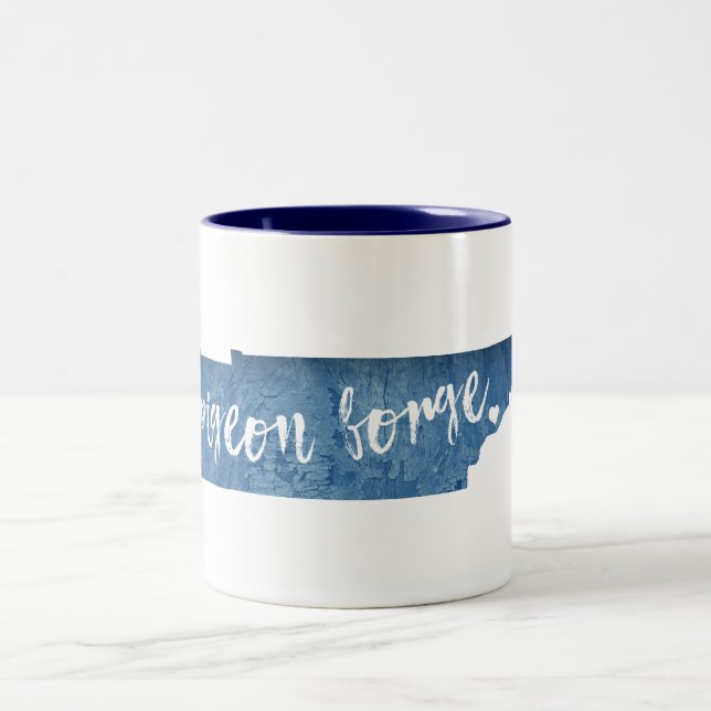 Pigeon Forge Tennessee Wood Grain Two-Tone Coffee Mug (Center)